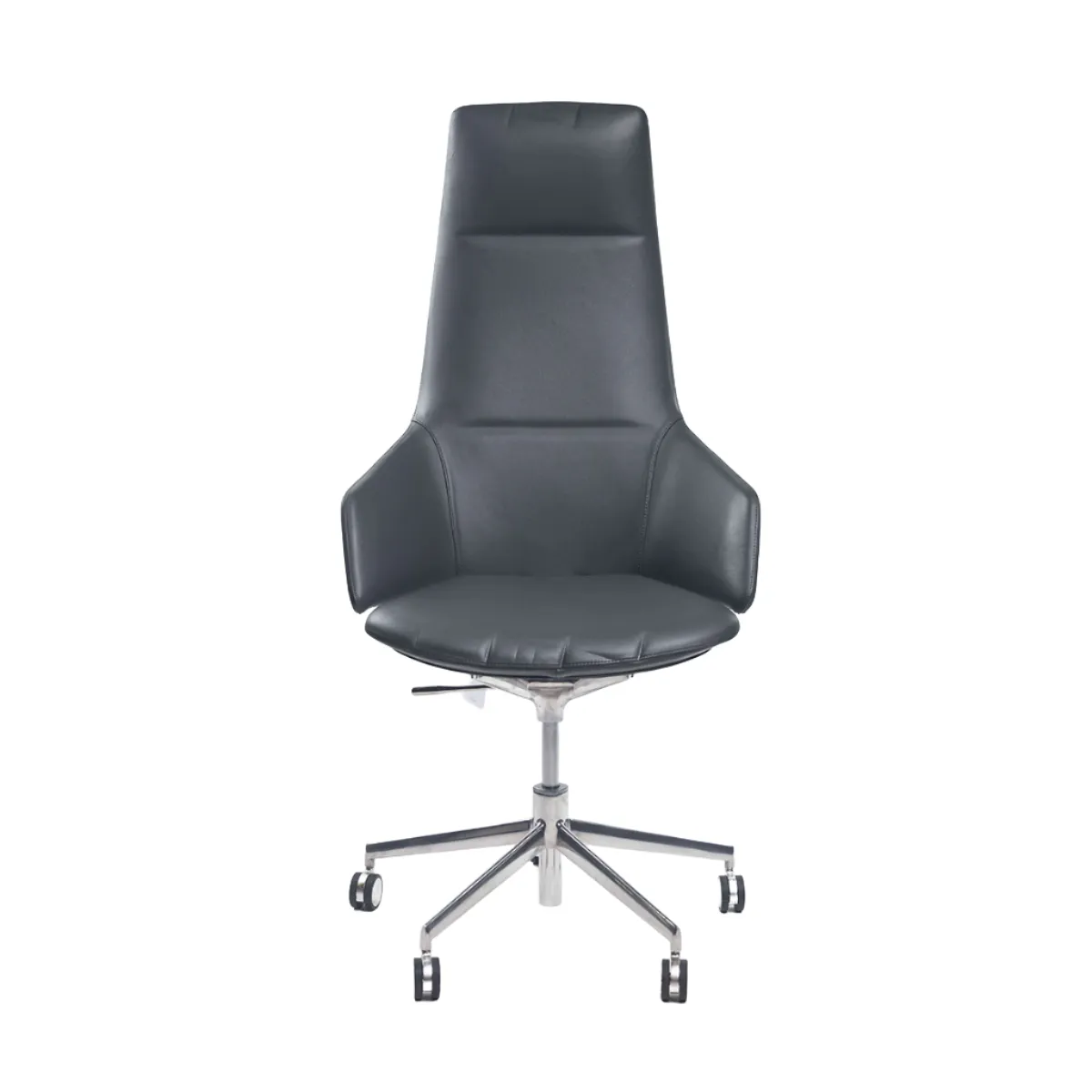Aston Direction Grey Leather High Back
