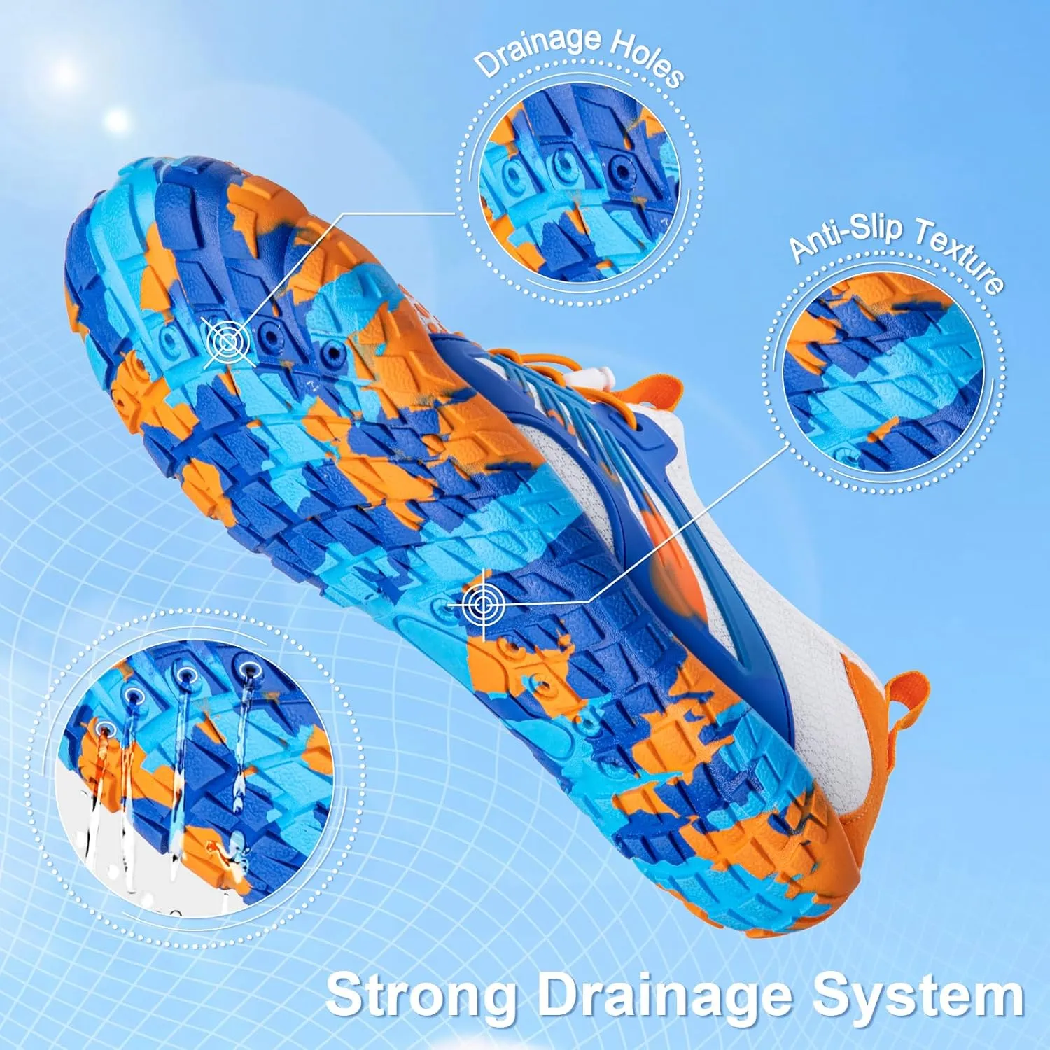 ATHMILE Water Shoes for Women Men Quick Dry Beach Barefoot Aqua Swim Shoes Non-Slip for Wading Rafting Hiking Kayaking