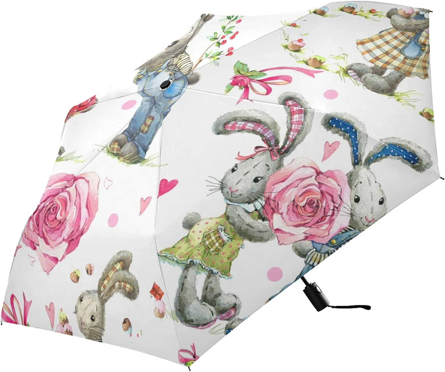 Automatic Lightweight Folding Umbrella, Auto Open/Close Portable Sun Travel Parasol, Compact Anti-UV Strong Rain Umbrella