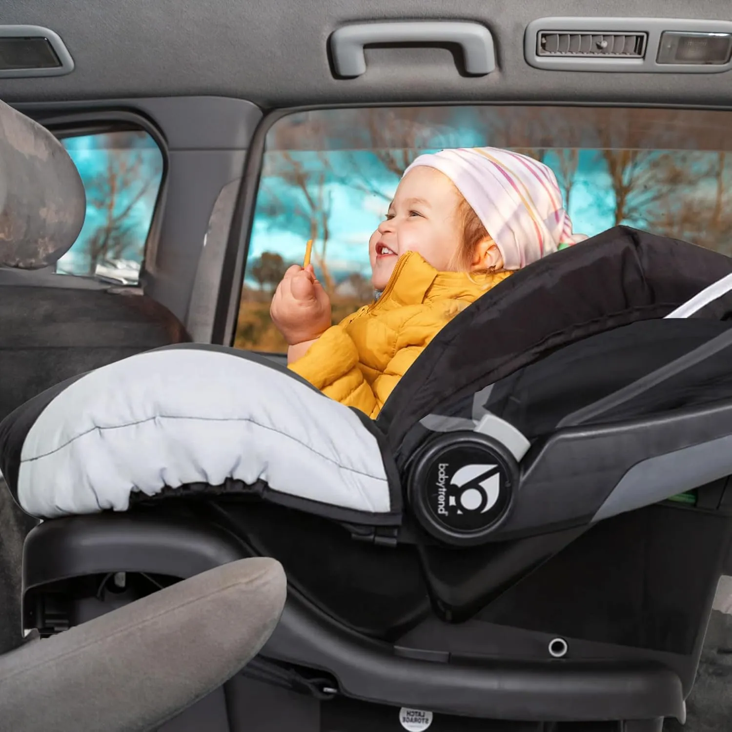 Baby Trend Ally Newborn Baby Infant Car Seat Carrier Travel System with Harness and Extra Cozy Cover for Babies Up to 35 Pounds, Stormy