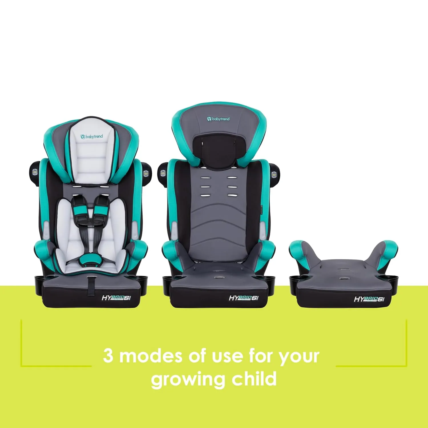 Baby Trend Hybrid SI 3-in-1 Combination Booster Car Seat with Side Impact Protection, Hoboken Teal