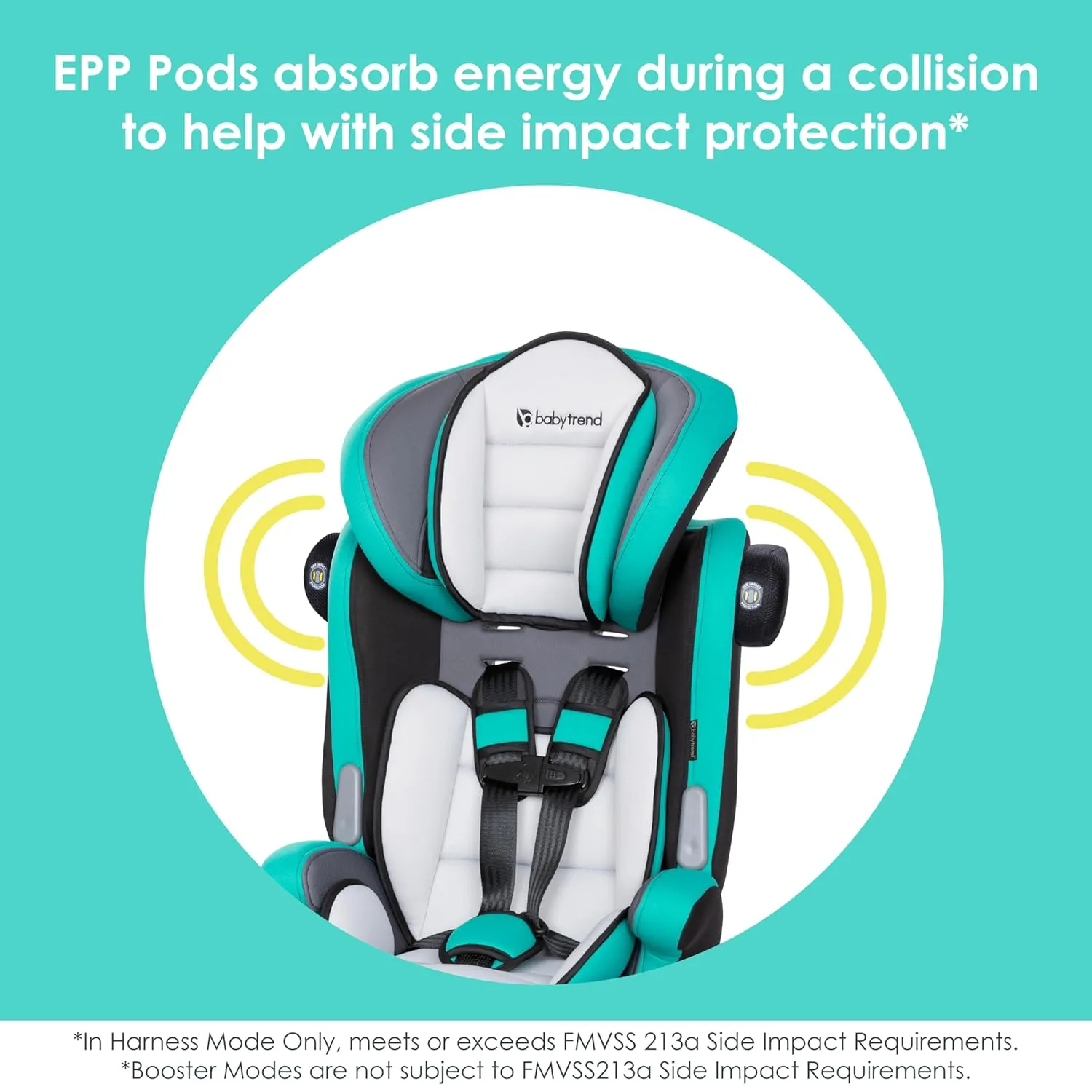 Baby Trend Hybrid SI 3-in-1 Combination Booster Car Seat with Side Impact Protection, Hoboken Teal