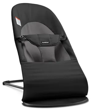 BabyBjörn Bouncer Balance Soft, Black/Dark Gray, Woven | 2-in-1 Adjustable Baby Bouncer Seat and Toddler Chair, Newborn to Toddler (8-29 lbs), 4 Positions, Lightweight & Portable
