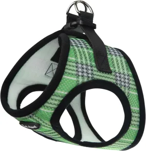 Bark Appeal Green Plaid Step-in Dog Harness for Small-Medium Pets – Updated Sizing, Re-Measuring is Essential – Soft Vest Harness – Anti-Choke with Adjustable Strap & Heavy Duty Clip – M