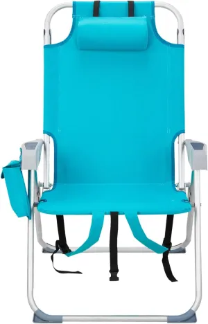 Beach Chair for Adults Heavy Duty Folding Camping Chair Heightened Oxford Cloth Silver White Aluminum Tube Foldable Patio Lounge Chairs Support to 220lbs Compact Portable Armchair Mint Green