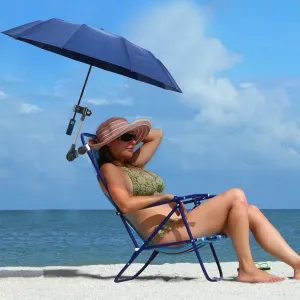 Beach Chair Umbrella with Clamp Clip on Umbrellas for Chair 42 Inches Adjustable Sun Umbrella for Camping Outdoor Chair UPF 50  Folding Umbrella for Travel Plant Shade Wheelchair