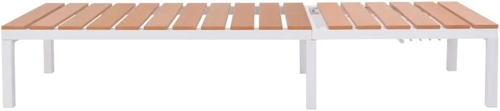 Beach Chairs,Chaise Lounge Chair Outdoor,Sun Lounger Aluminum and WPC BrownIdeal for Garden, Patio, Camping