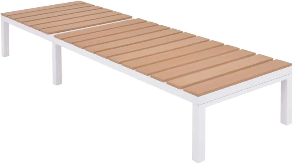 Beach Chairs,Chaise Lounge Chair Outdoor,Sun Lounger Aluminum and WPC BrownIdeal for Garden, Patio, Camping