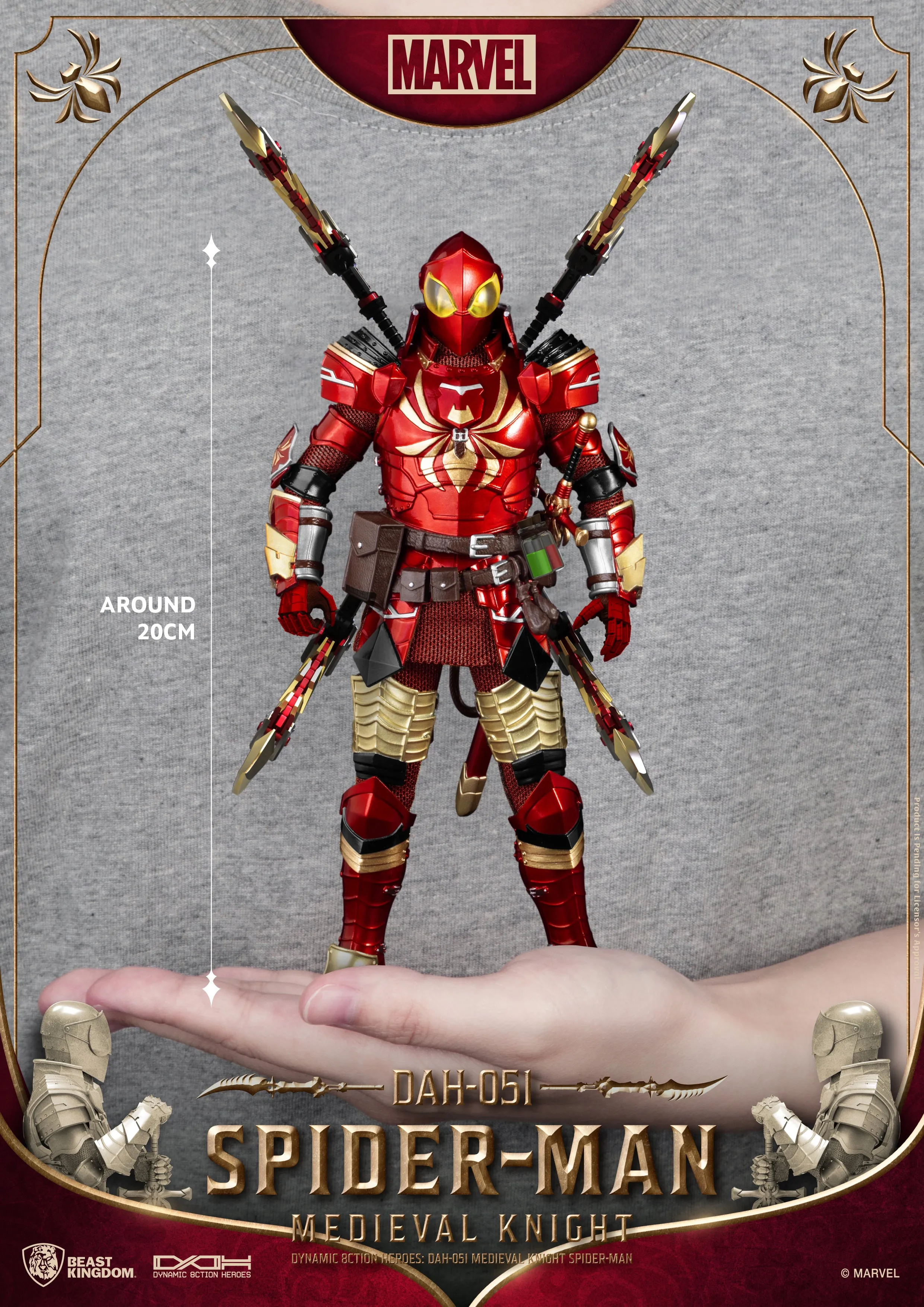 Beast Kingdom DAH-051 Medieval Knight Spider-Man 1:9 Scale Dynamic 8ction Heroes Action Figure