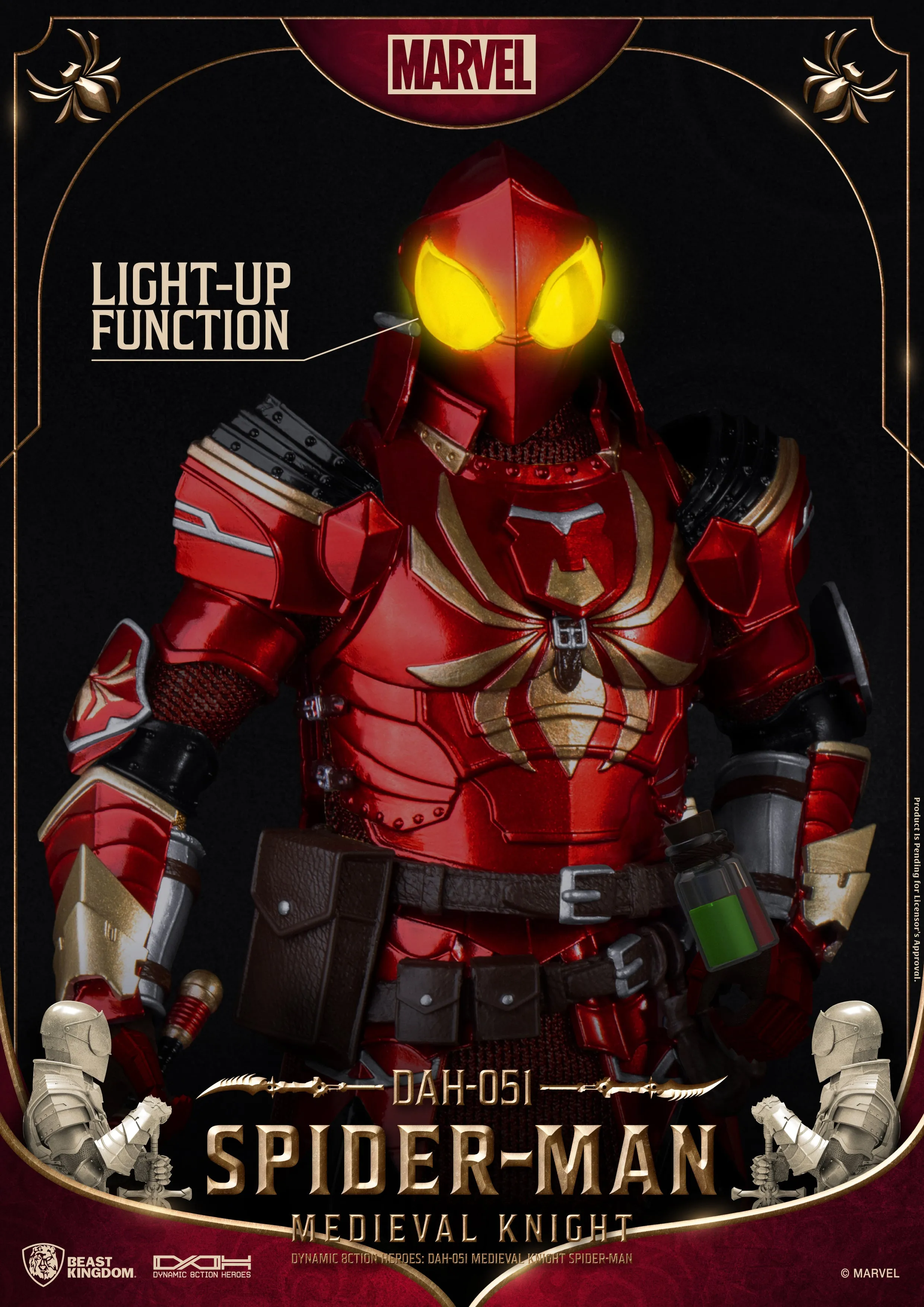 Beast Kingdom DAH-051 Medieval Knight Spider-Man 1:9 Scale Dynamic 8ction Heroes Action Figure