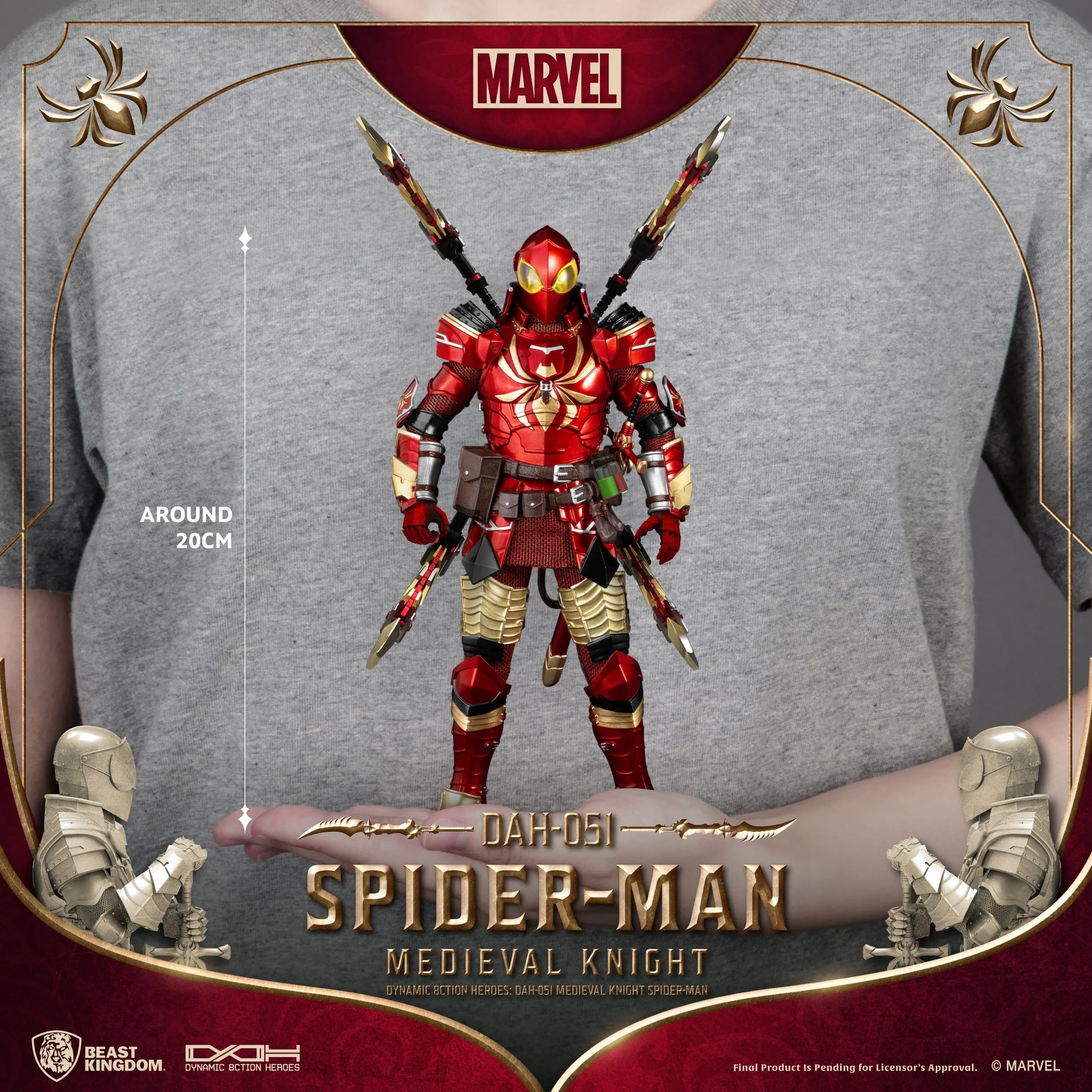Beast Kingdom DAH-051 Medieval Knight Spider-Man 1:9 Scale Dynamic 8ction Heroes Action Figure