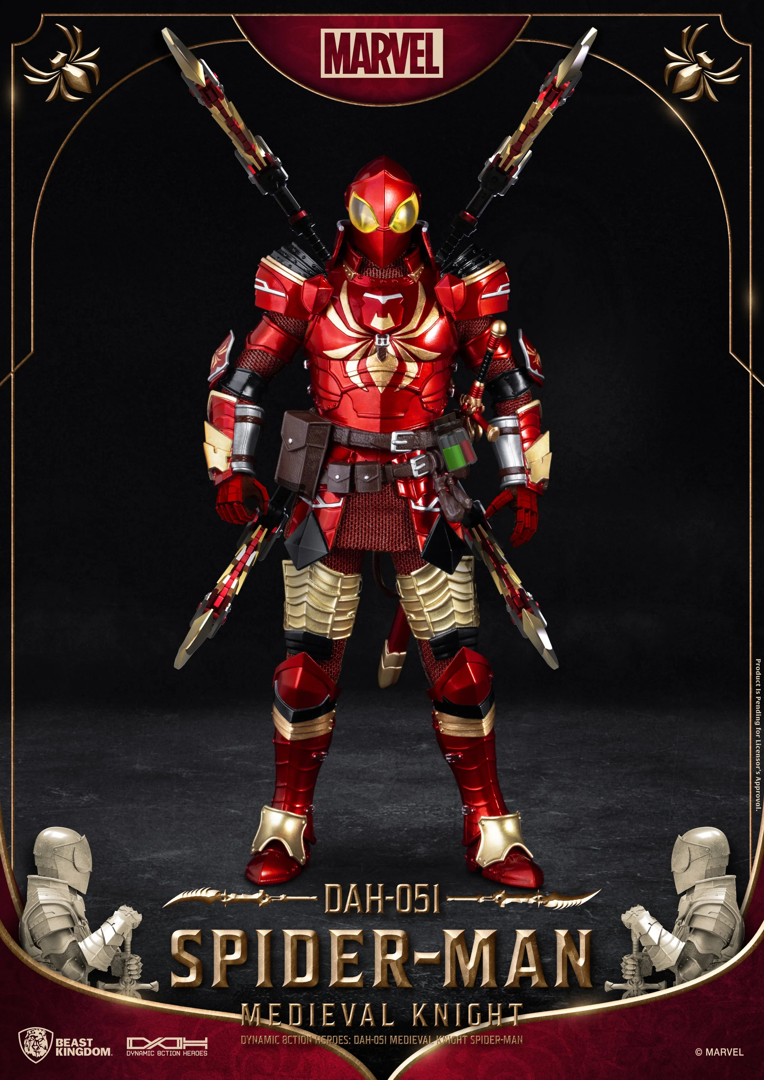 Beast Kingdom DAH-051 Medieval Knight Spider-Man 1:9 Scale Dynamic 8ction Heroes Action Figure
