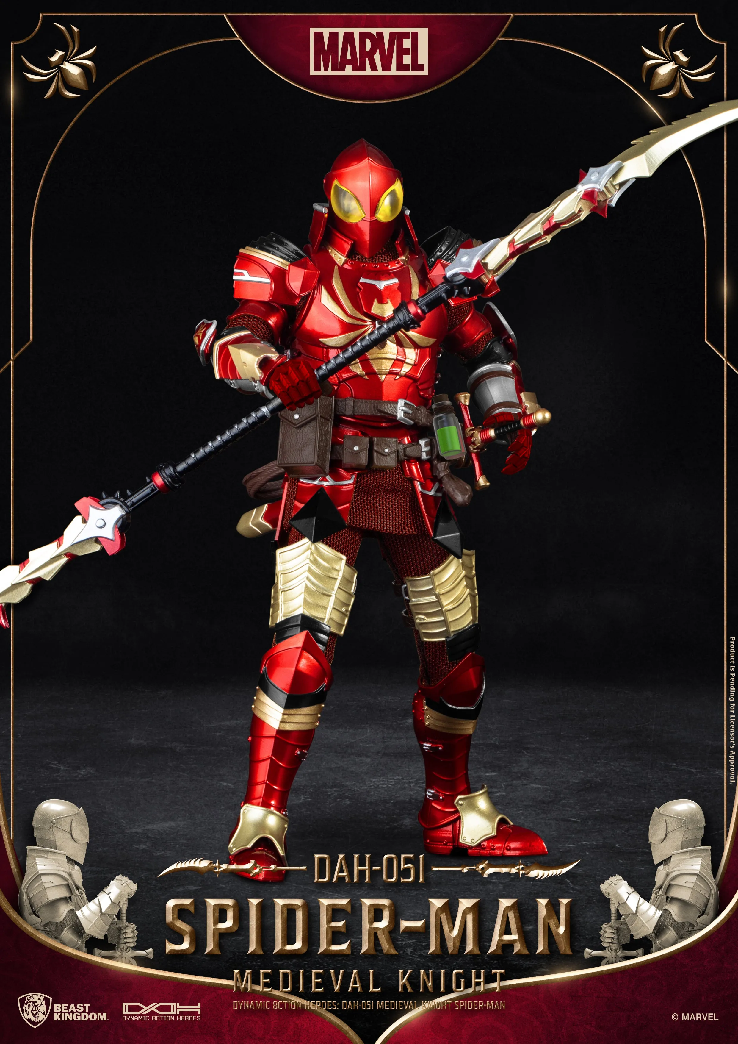 Beast Kingdom DAH-051 Medieval Knight Spider-Man 1:9 Scale Dynamic 8ction Heroes Action Figure