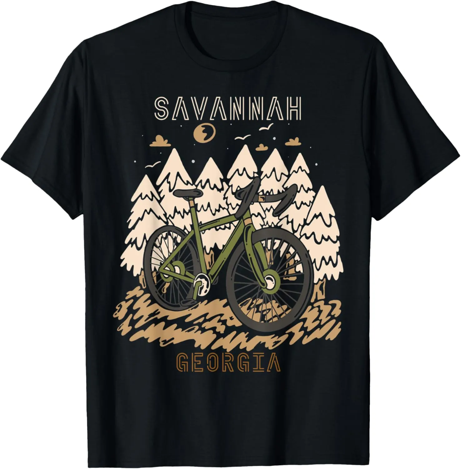 Bike Forest Hiking Savannah Georgia Camping Nature T-Shirt