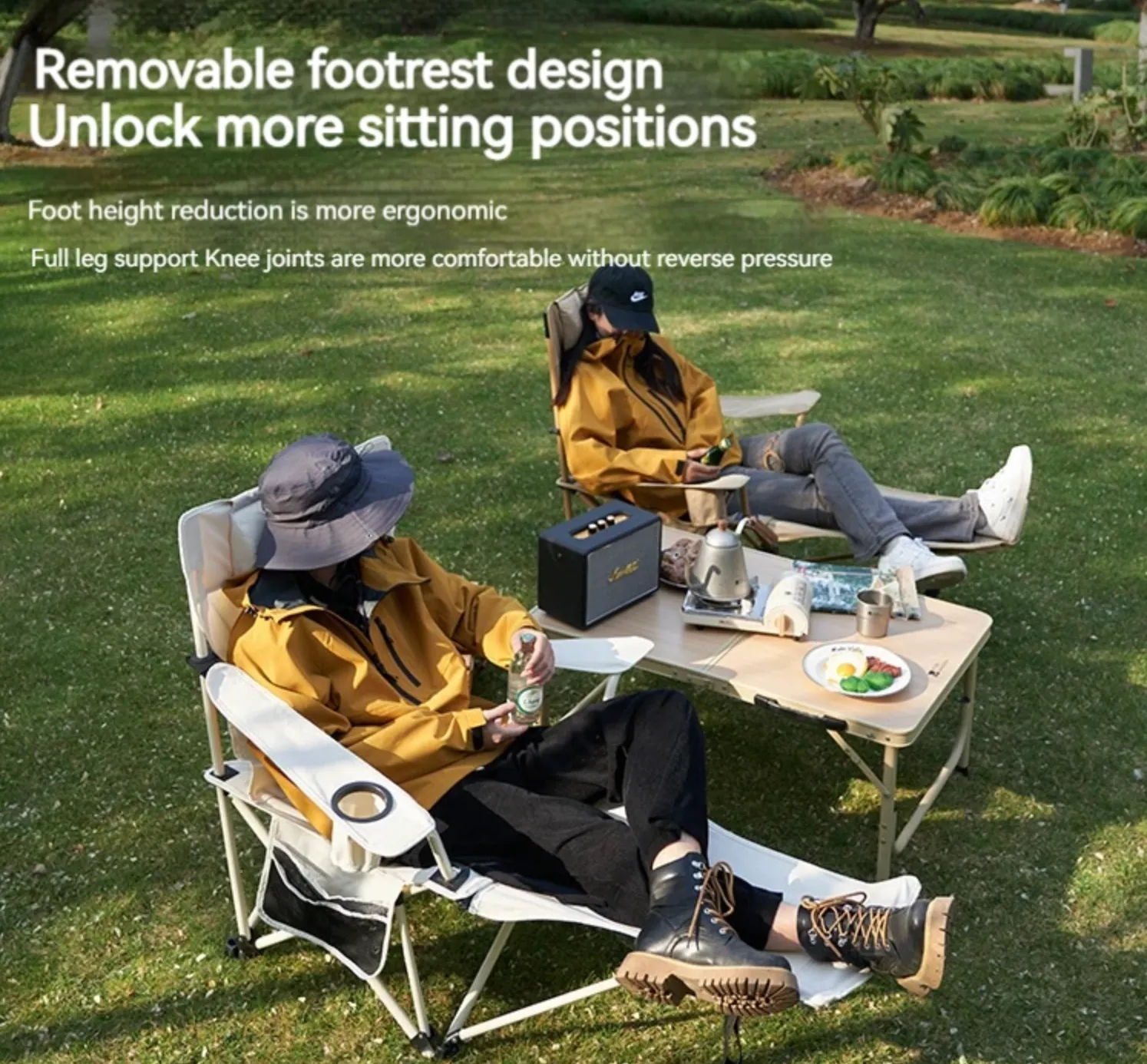 Black Multifunctional Full-featured range Garden Reclining Camping Chair - Mobi