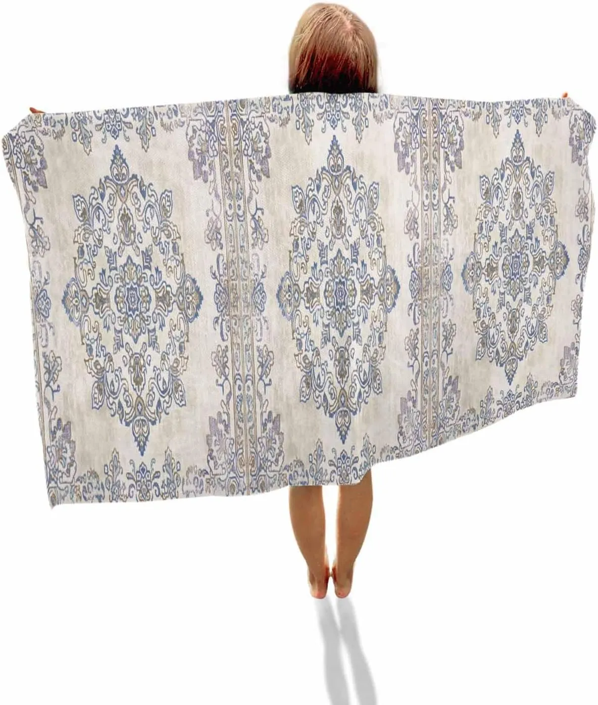 Boho Beach Towel 31"x61" Microfiber Beach Towels Oversized Sand Free Quick Dry Beach Towel/Bath Towels/Yoga Towel/Pool Towels/Travel Towel for Women Men Girls Kids-Retro Brown Texture
