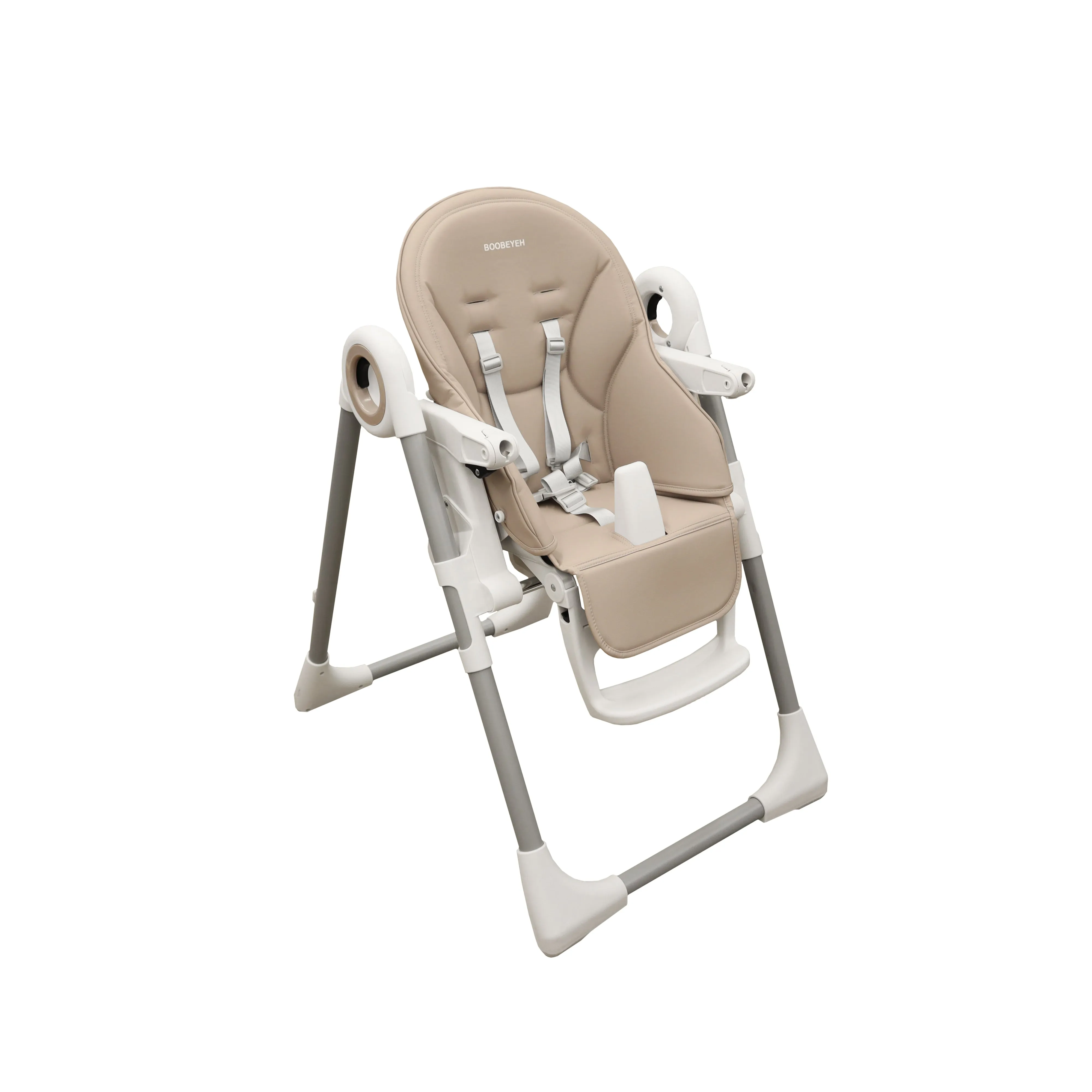 Boobeyeh, tronassimo model h2 foldable high baby dining chair for kids, light grey