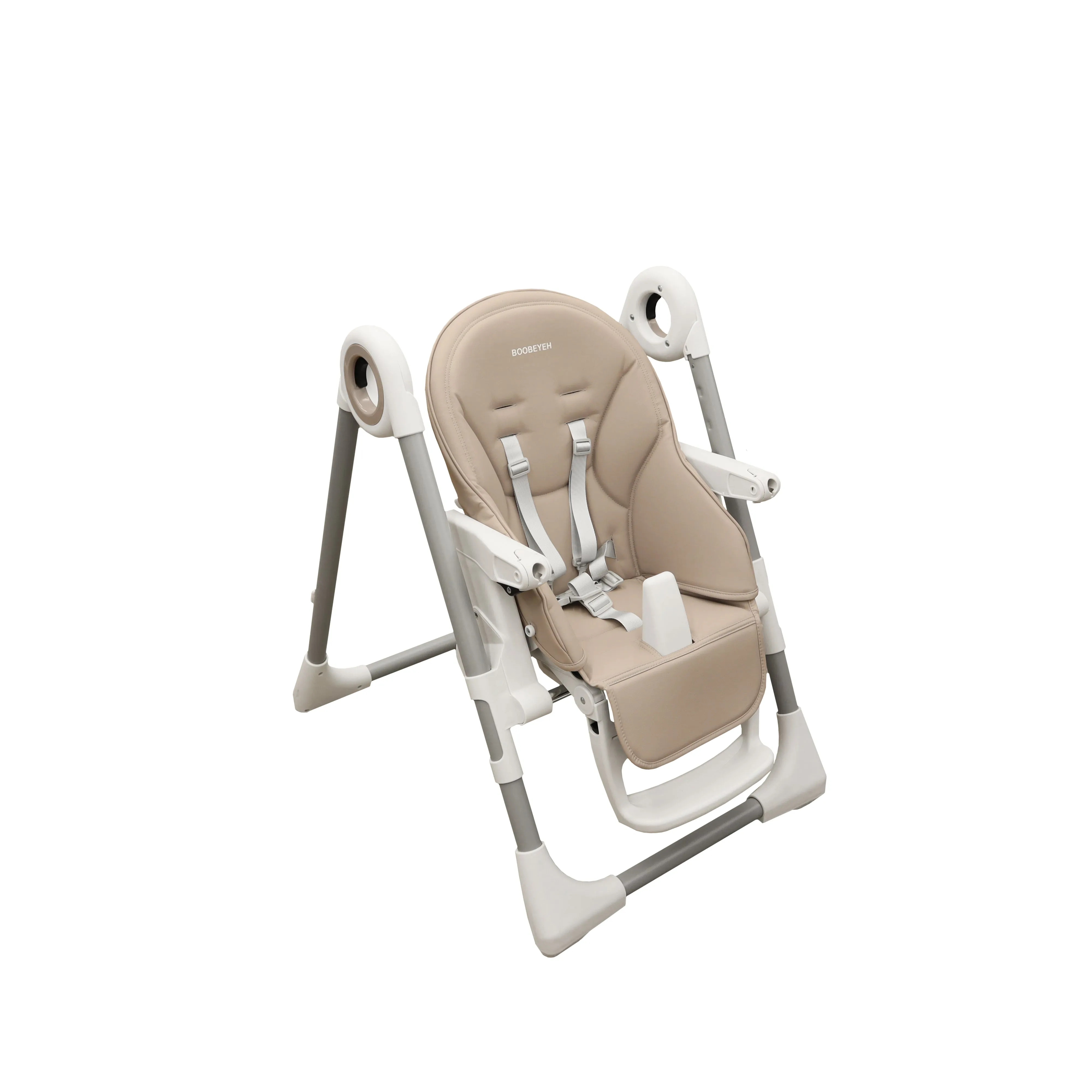 Boobeyeh, tronassimo model h2 foldable high baby dining chair for kids, light grey