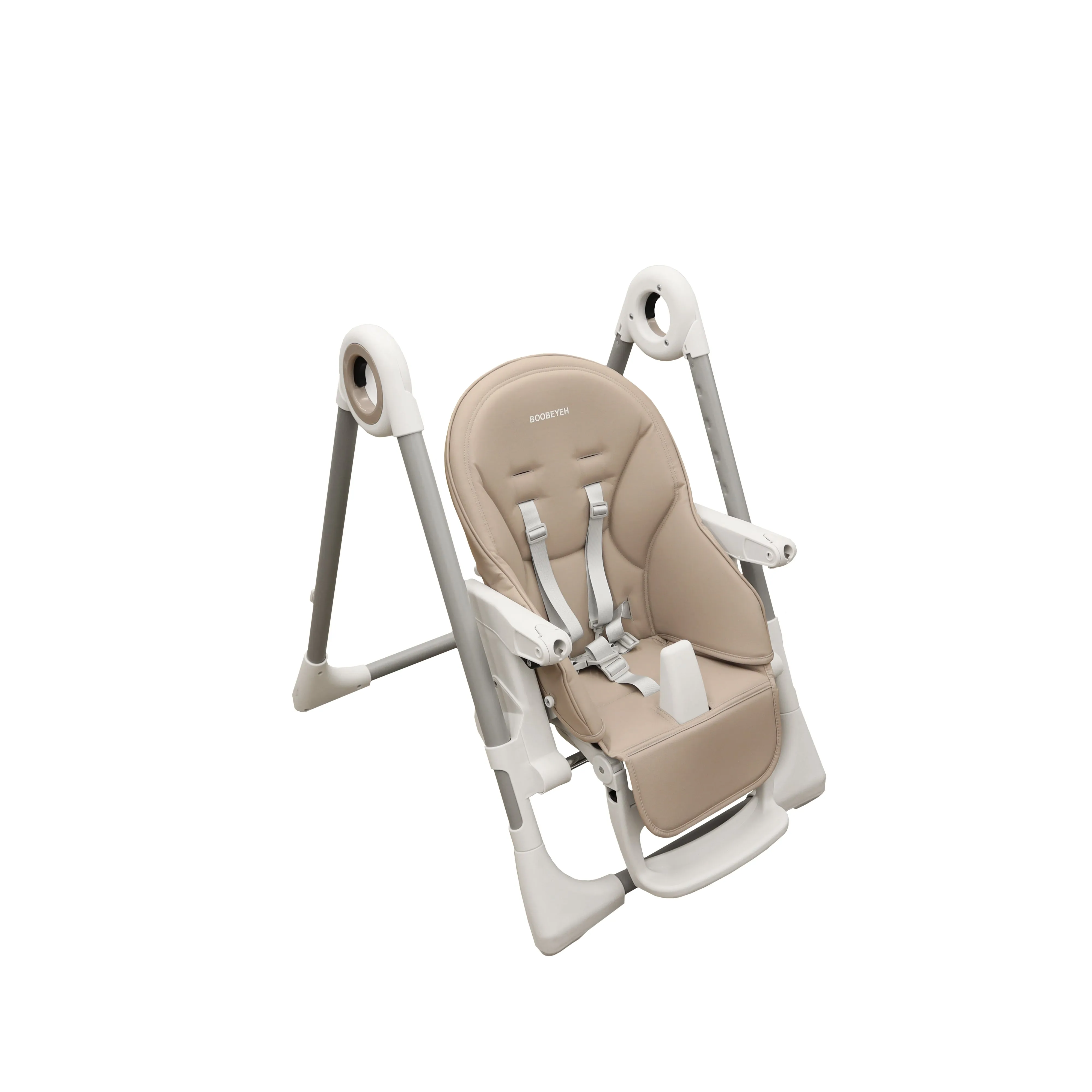 Boobeyeh, tronassimo model h2 foldable high baby dining chair for kids, light grey