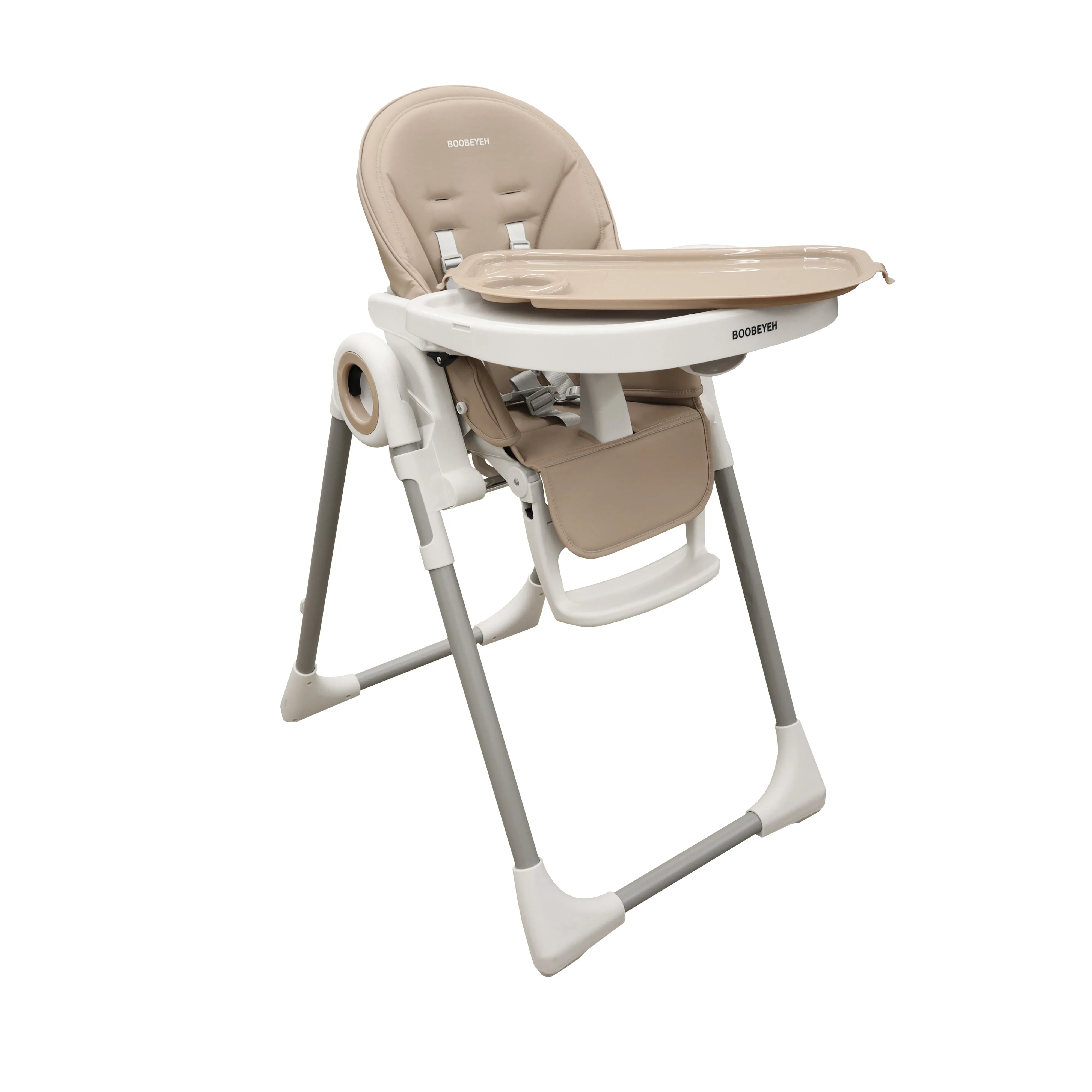 Boobeyeh, tronassimo model h2 foldable high baby dining chair for kids, light grey