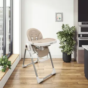 Boobeyeh, tronassimo model h2 foldable high baby dining chair for kids, light grey