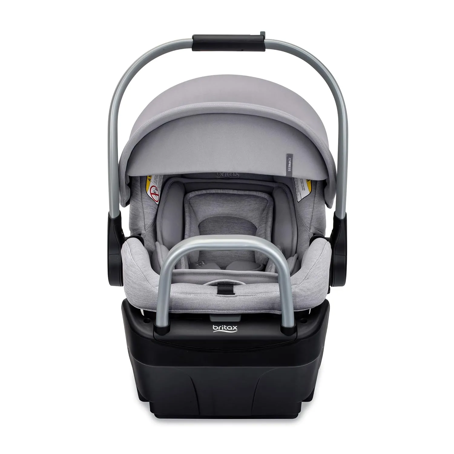 Britax Cypress Infant Car Seat, Rear Facing Car Seat with Alpine Base, ClickTight, Premium Fabrics, Ponte Glacier