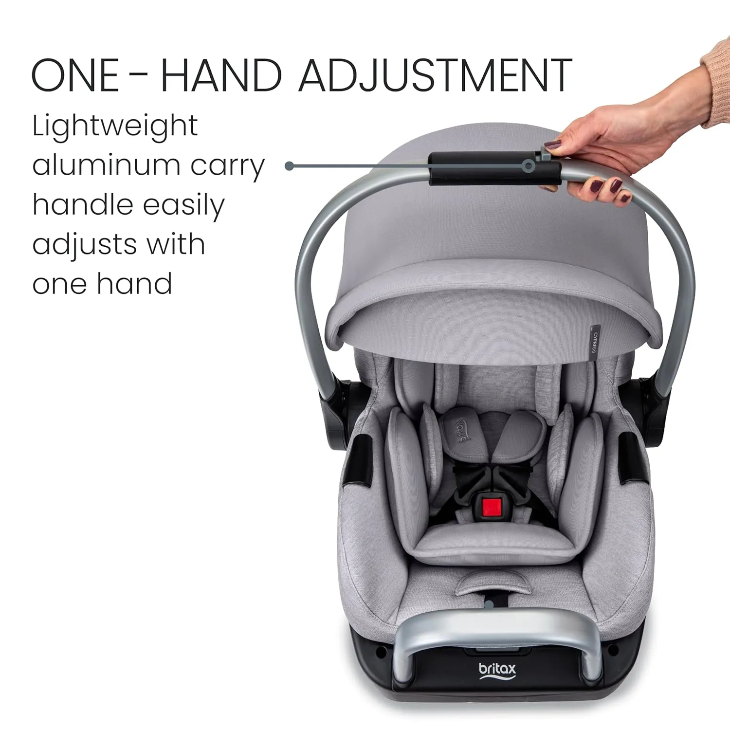 Britax Cypress Infant Car Seat, Rear Facing Car Seat with Alpine Base, ClickTight, Premium Fabrics, Ponte Glacier