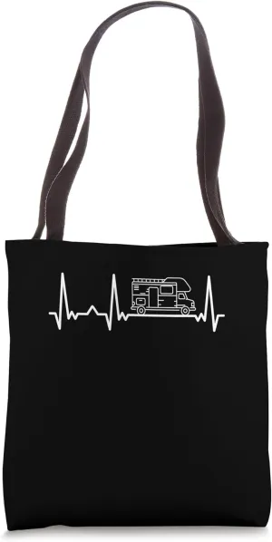 Camper Heartbeat ECG Camping Caravan Motorhome Tote Bag