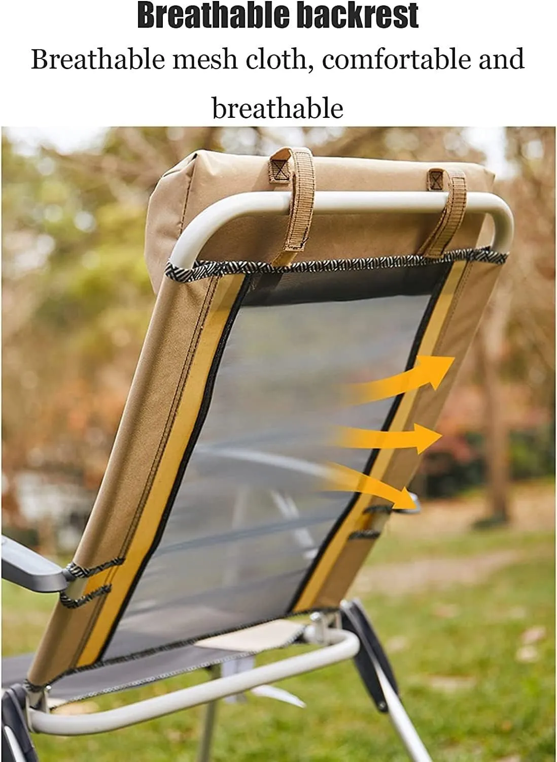 Camping Chair Folding Chair Portable Chair Outdoor Deck Chair Portable Armchair Fishing Camping Seat Stool with Adjustable Backrest and Breathable Mesh Backrest Camping Chairs for Adults