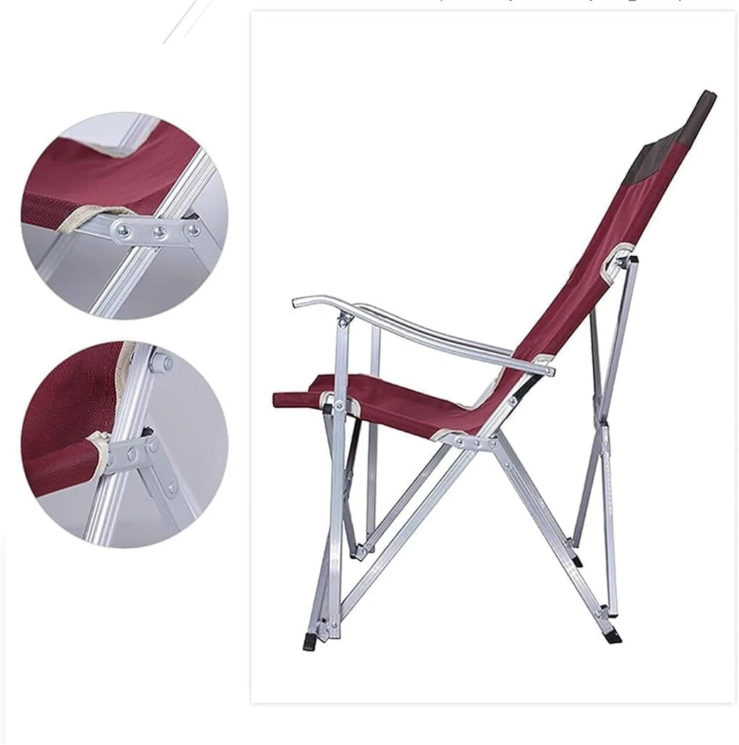 Camping Chair Folding Chairs Lawn Chairs Outdoor Chair Portable Folding Chairs for Relax Camping Fishing Backrest Stool Aluminum Alloy Leisure Beach Chair Folding Chair Camp Chair Moon Chair(Red)