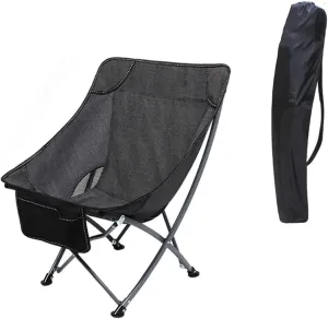 Camping Chair Folding Chairs Lawn Chairs Portable Folding Chair With Mesh Side Pocket Backrest Stool Camping Backpacking Chair For Fishing Beach Travel Picnic Folding Chair Camp Chair Moon Chair ( Col
