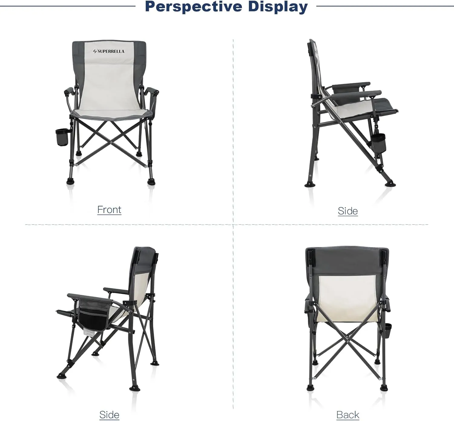 Camping Chair Folding Portable Lawn Chair Comfortable Hard Arm Sturdy for Family Camp, Outdoor, Sports, Beach, Travel, Beige, Supports 300 lbs