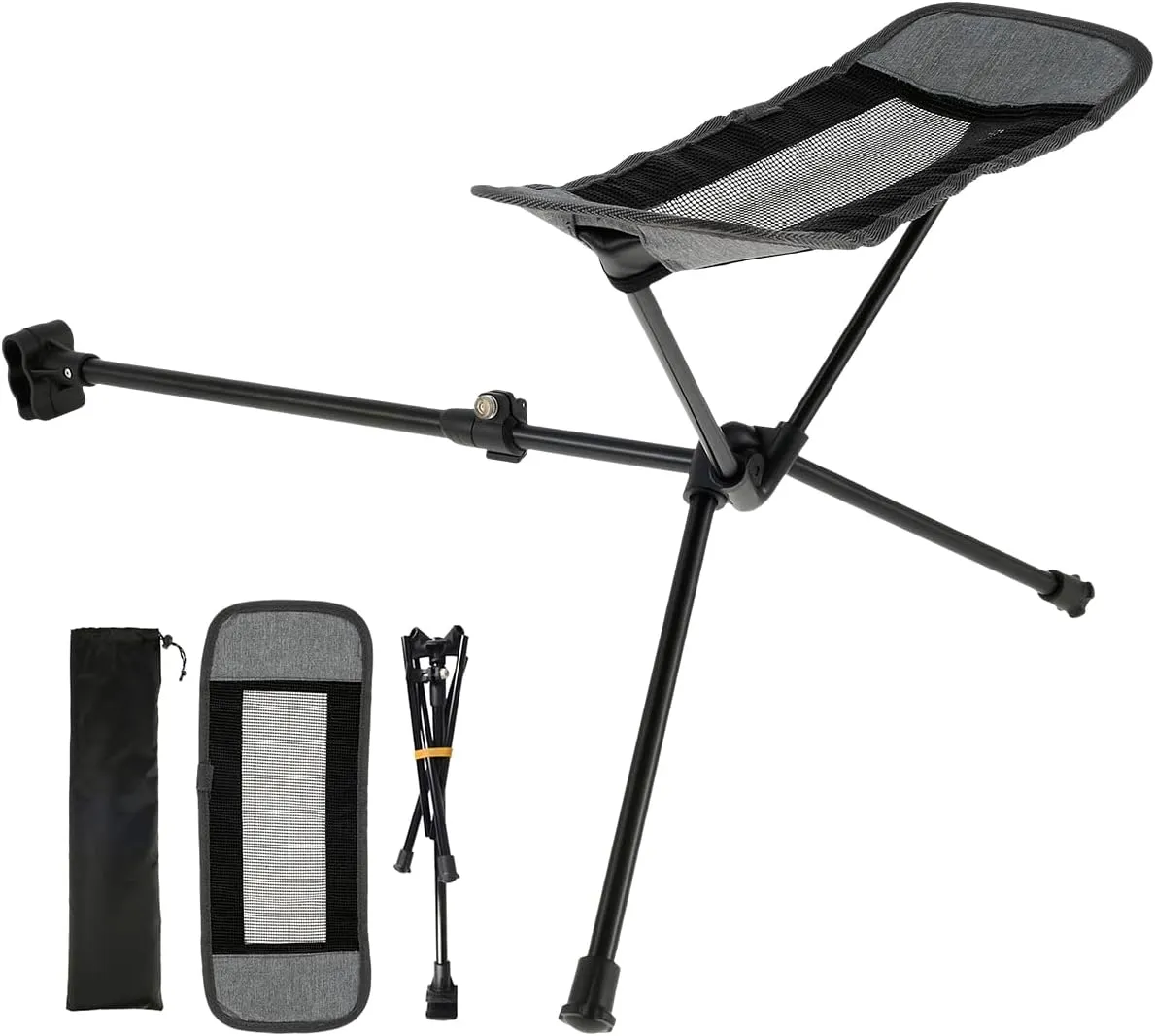 Camping Chair Foot Rest Portable Folding Leg Camping Footrest 30inch Retractable Camping Footrest Outdoor Chair Feet Rest for Camping Travel Hiking Beach, Gray