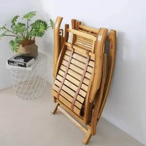 Camping Chairs Garden Loungers Folding Chair Bamboo Recliner Folding Rocking Chair - Balcony Home Lounge Chair, Adjustable Backrest Elderly Chair, Portable Outdoor Sun Lo