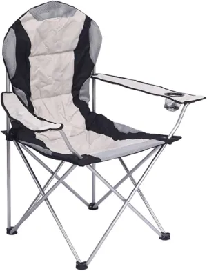 Camping Folding Chair, Comfortable Backpack Chair, Foldable Lightweight Cushioned Armchair Suitable for Camping, Beach, Picnic, and Sports Chairs Gray