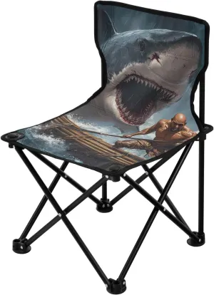 Camping Folding Chair Shark Bamboo Raft Portable for Camping Fishing Picnic Barbecue Queue Travel