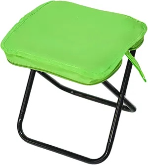 Camping Stool Folding Chair Compact Zipper Handbag Folding Stool Outdoor Footstool for Concert Barbecue Patio Fishing Garden, Green