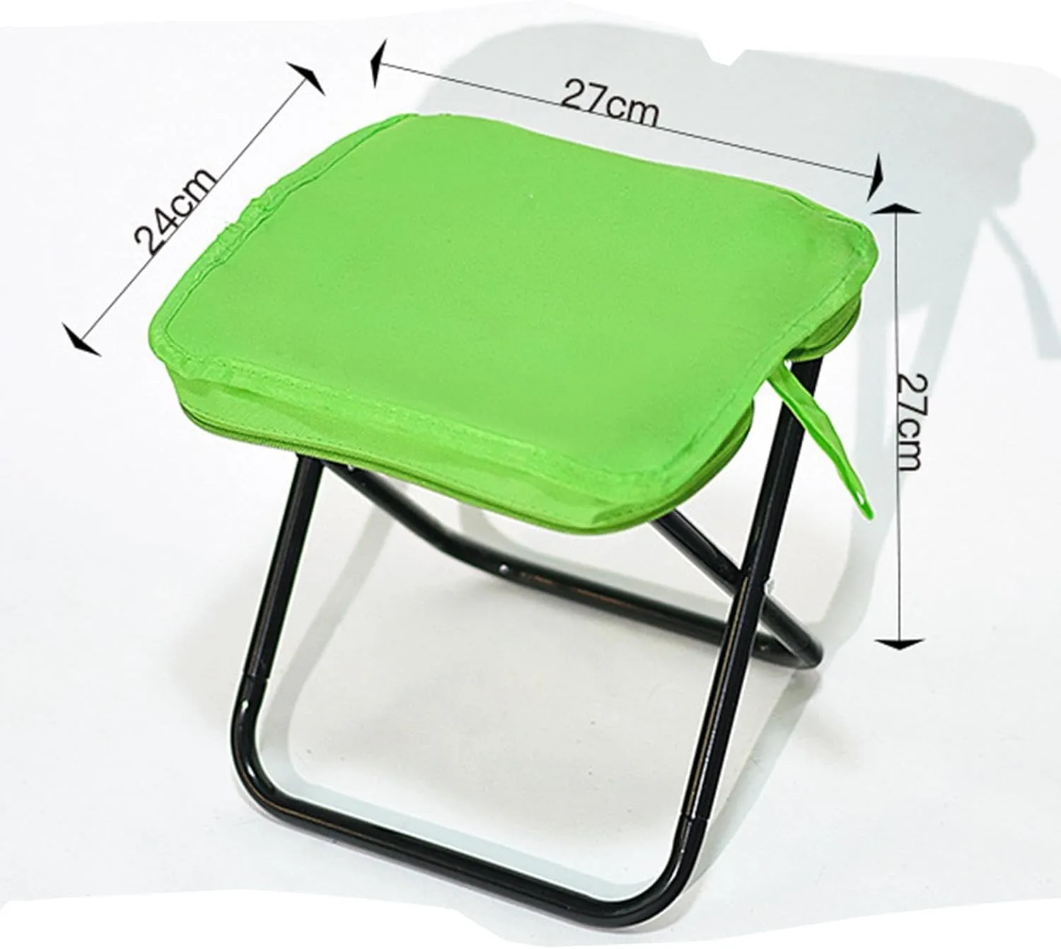 Camping Stool Folding Chair Compact Zipper Handbag Folding Stool Outdoor Footstool for Concert Barbecue Patio Fishing Garden, Green