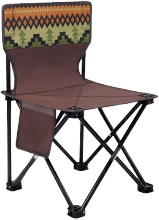 Camping Stool, Small Folding Chair, The Portable Fishing Chair Lightweight Outdoor Camping BBQ Chairs Folding Extended Hiking Garden Ultralight Picnic Seat (Color : Brown XL)