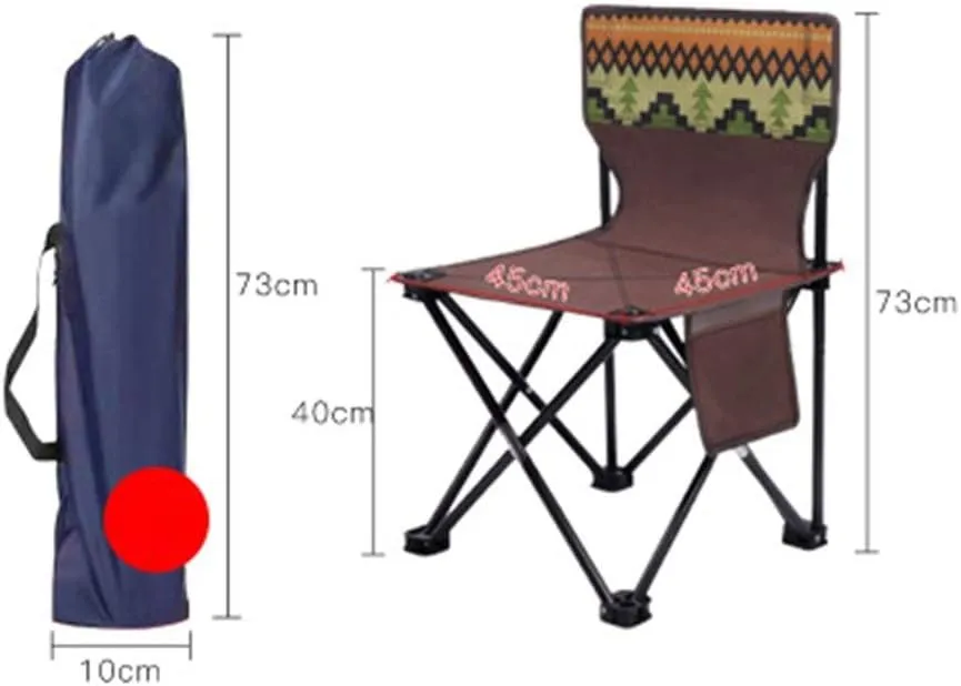 Camping Stool, Small Folding Chair, The Portable Fishing Chair Lightweight Outdoor Camping BBQ Chairs Folding Extended Hiking Garden Ultralight Picnic Seat (Color : Brown XL)