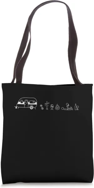 Camping Trailer Caravan Icons Tote Bag