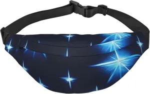 Cartoon Blue Star Men'S And Women'S Waist Pack, Crossbody Bag With Adjustable Belt For Running, Traveling, Sports, Hiking