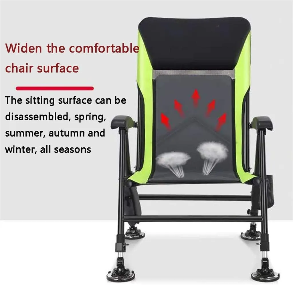 Chairs Multifunctional Outdoor Fishing Chair Beach Chair Foldable Fishing Chair Recliner Four-Leg Adjustable Portable Fishing Chair (A As Shown)
