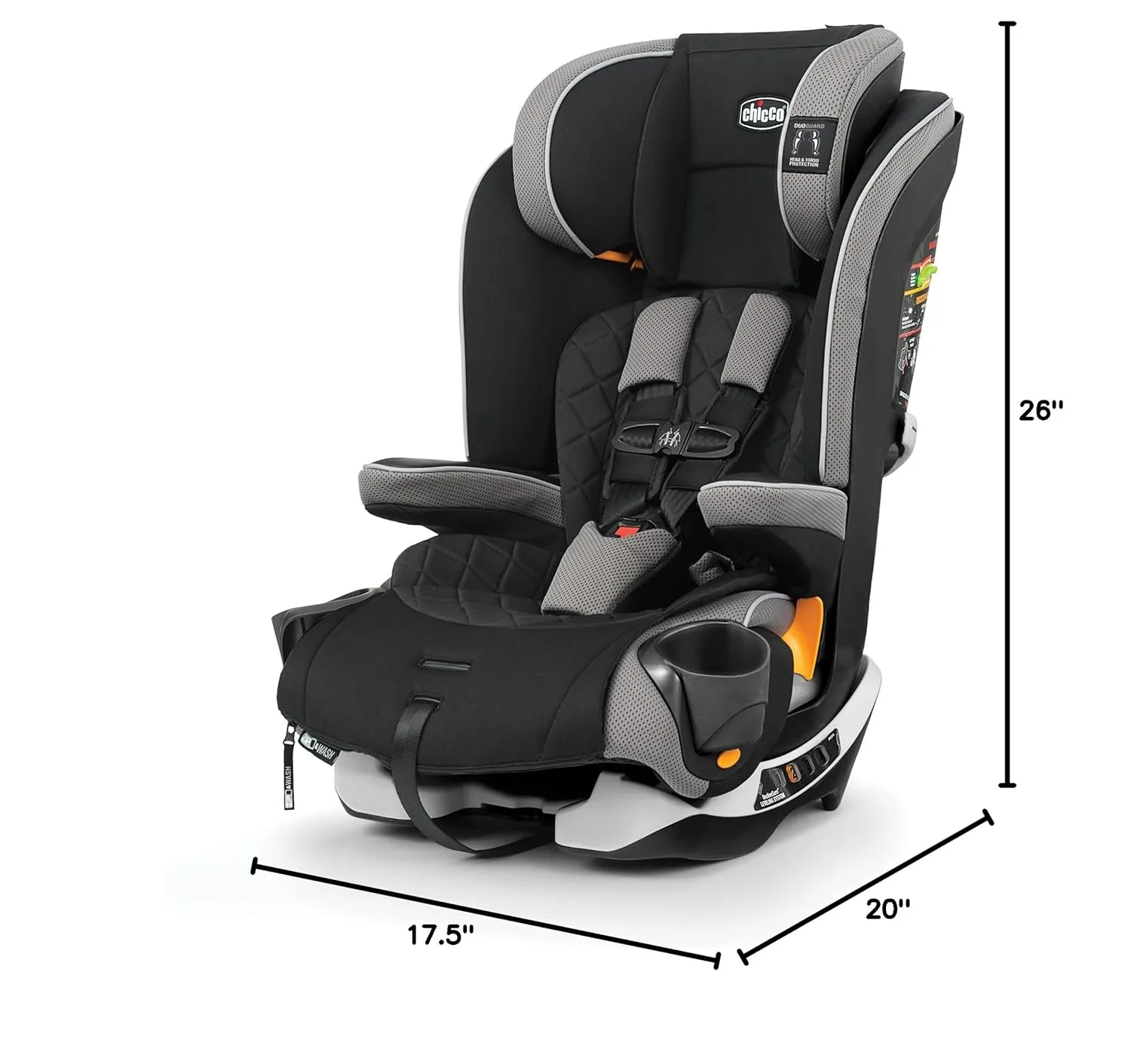Chicco MyFit Zip Harness   Booster Car Seat - Nightfall, Black