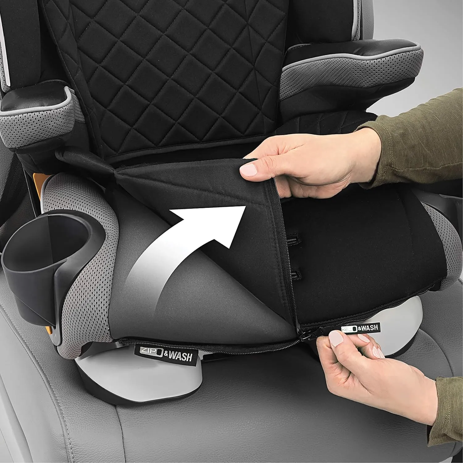 Chicco MyFit Zip Harness   Booster Car Seat - Nightfall, Black