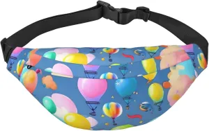 Colorful Balloons Men'S And Women'S Waist Pack, Crossbody Bag With Adjustable Belt For Running, Traveling, Sports, Hiking