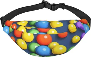 Colorful Balls Men'S And Women'S Waist Pack, Crossbody Bag With Adjustable Belt For Running, Traveling, Sports, Hiking