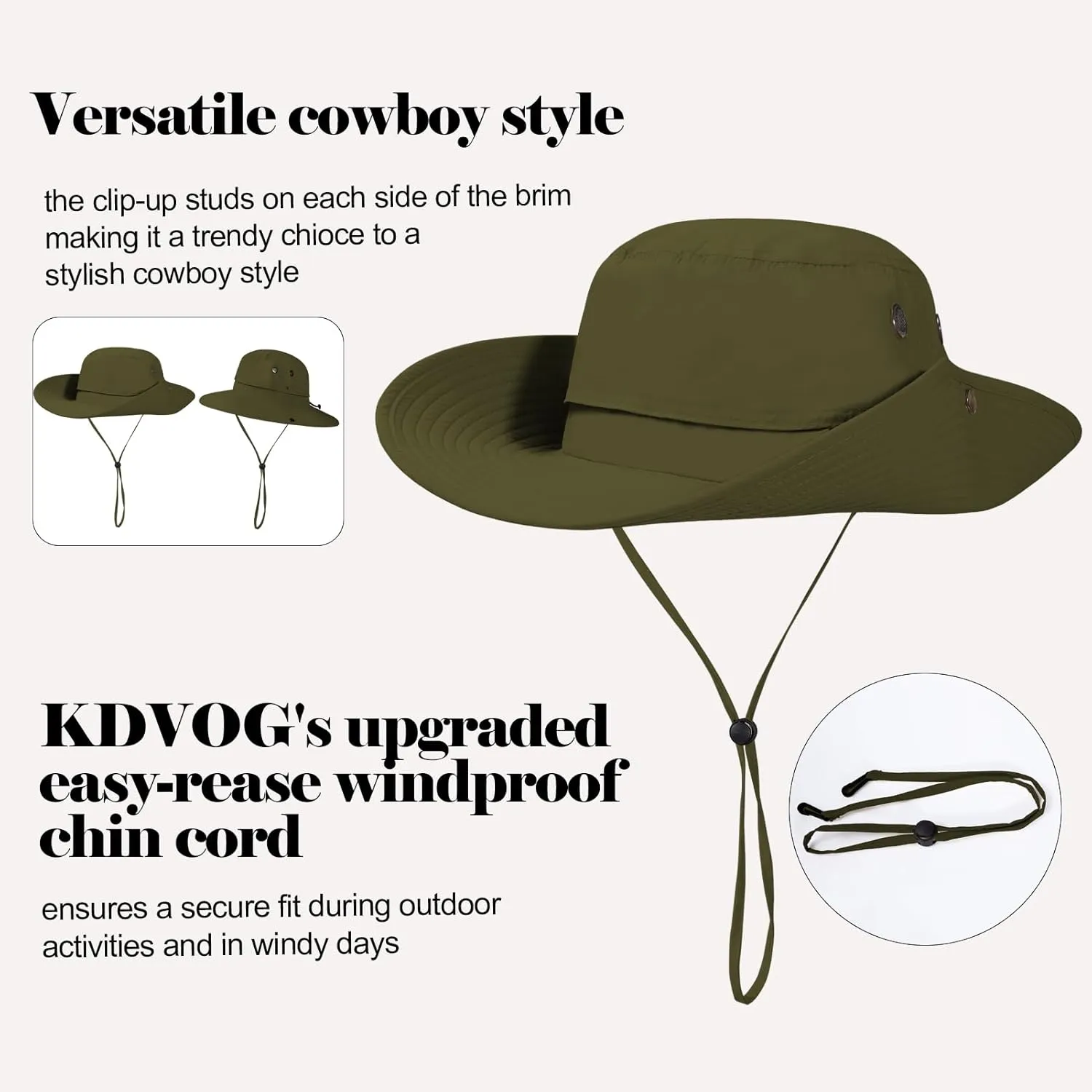 Cooling Bucket Hat UPF 50  Wide Brim Sun Hat for Women Men Lightweight Foldable Summer Hiking Fishing Hat Detachable Strap