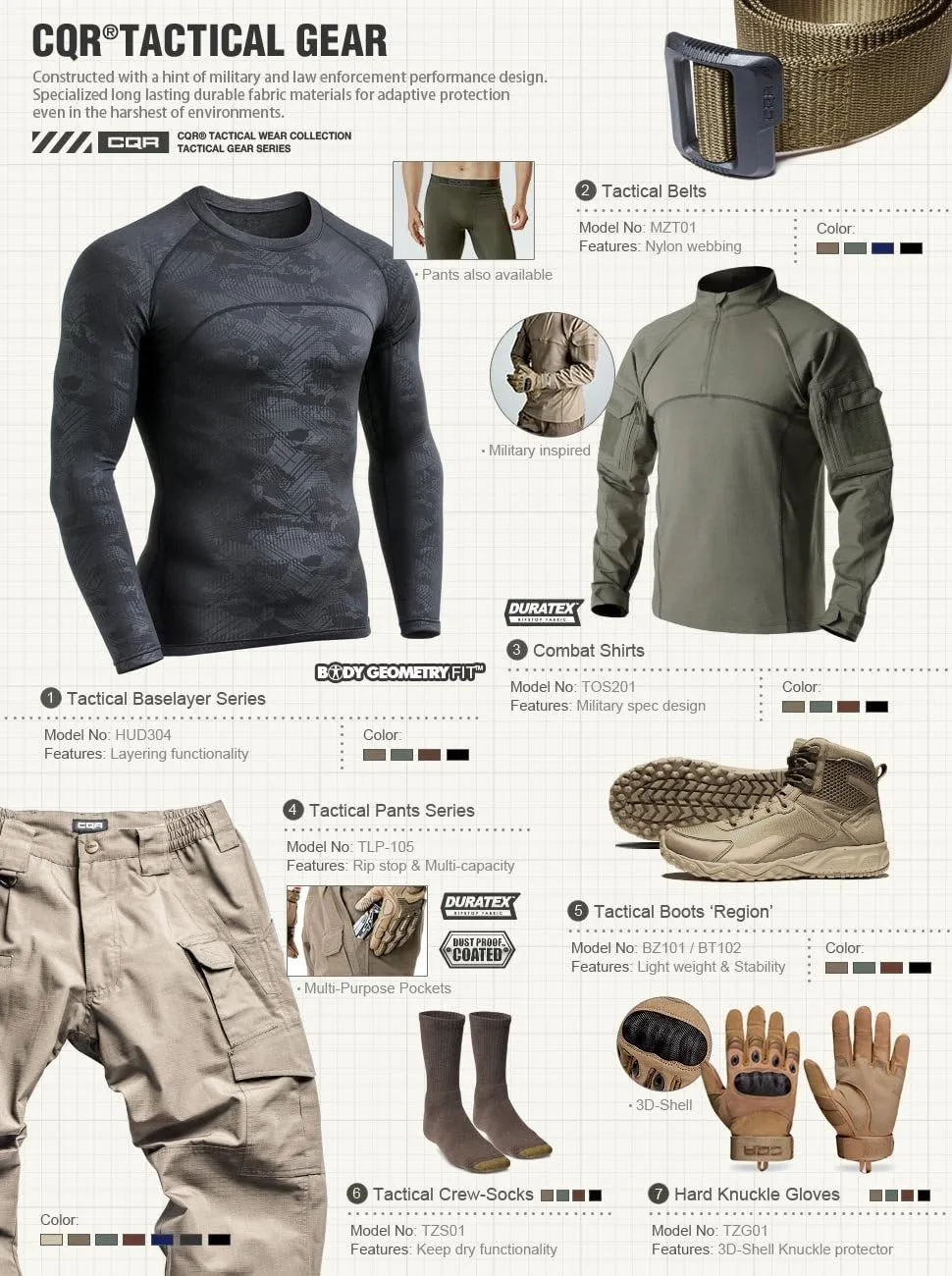 CQR Men's Hiking Cargo Shorts, Quick Dry Stretch Tactical Outdoor Shorts, Lightweight Camping Golf Shorts with Multi Pockets