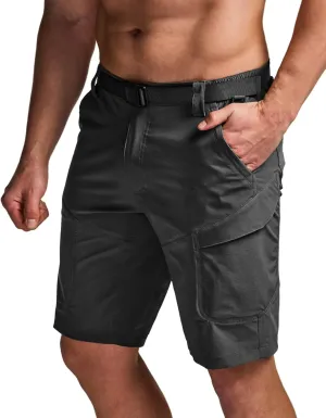 CQR Men’s Quick-Dry Stretch Hiking Cargo Shorts – Lightweight Water-Resistant Tactical Casual, Golf & Outdoor with Pockets